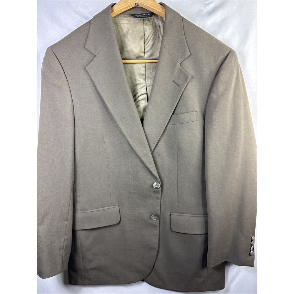 Botany 500 Couture‎ Cool Wool Blazer 42R Tan Beige 2 Button USA Union Made